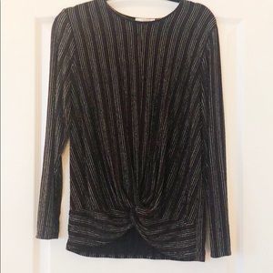 Black and multi-colored glitter top